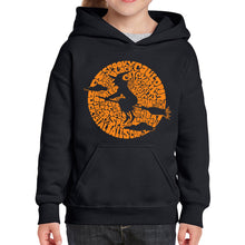 Load image into Gallery viewer, Spooky Witch  - Girl&#39;s Word Art Hooded Sweatshirt