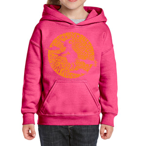 Spooky Witch  - Girl's Word Art Hooded Sweatshirt
