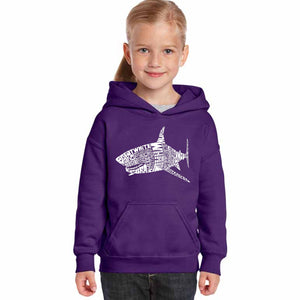 SPECIES OF SHARK - Girl's Word Art Hooded Sweatshirt