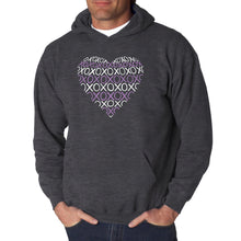 Load image into Gallery viewer, XOXO Heart  - Men&#39;s Word Art Hooded Sweatshirt