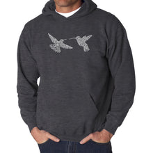 Load image into Gallery viewer, Hummingbirds - Men&#39;s Word Art Hooded Sweatshirt