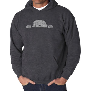 Peeking Dog  - Men's Word Art Hooded Sweatshirt