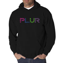 Load image into Gallery viewer, PLUR - Men&#39;s Word Art Hooded Sweatshirt