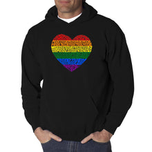 Load image into Gallery viewer, Pride Heart - Men&#39;s Word Art Hooded Sweatshirt