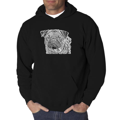 Pug Face - Men's Word Art Hooded Sweatshirt