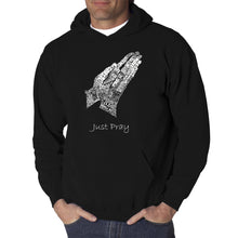 Load image into Gallery viewer, Prayer Hands - Men&#39;s Word Art Hooded Sweatshirt