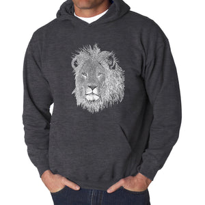 Lion  - Men's Word Art Hooded Sweatshirt
