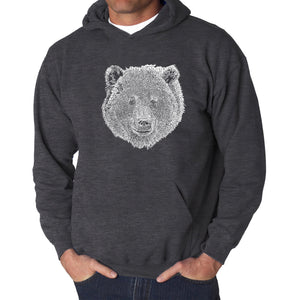 Bear Face  - Men's Word Art Hooded Sweatshirt