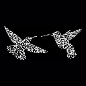 Hummingbirds - Women's Premium Word Art Flowy Tank Top