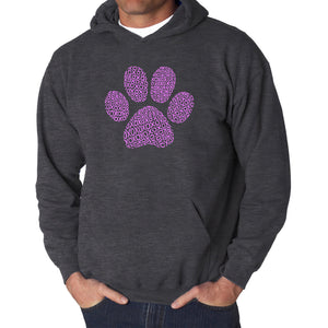 XOXO Dog Paw  - Men's Word Art Hooded Sweatshirt