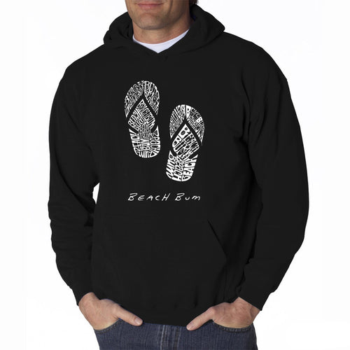 BEACH BUM - Men's Word Art Hooded Sweatshirt