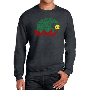 Christmas Elf Hat - Men's Word Art Crewneck Sweatshirt