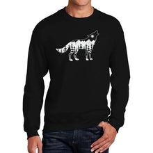 Load image into Gallery viewer, Howling Wolf  - Men&#39;s Word Art Crewneck Sweatshirt