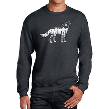Load image into Gallery viewer, Howling Wolf  - Men&#39;s Word Art Crewneck Sweatshirt