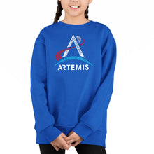 Load image into Gallery viewer, NASA Artemis Logo - Girl&#39;s Word Art Crewneck Sweatshirt