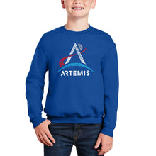 Load image into Gallery viewer, NASA Artemis Logo - Boy&#39;s Word Art Crewneck Sweatshirt