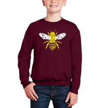 Load image into Gallery viewer, Bee Kind - Boy&#39;s Word Art Crewneck Sweatshirt
