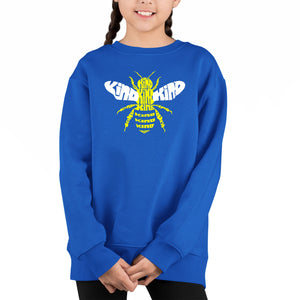 Bee Kind - Girl's Word Art Crewneck Sweatshirt