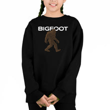 Load image into Gallery viewer, Bigfoot - Girl&#39;s Word Art Crewneck Sweatshirt