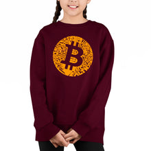 Load image into Gallery viewer, Bitcoin - Girl&#39;s Word Art Crewneck Sweatshirt