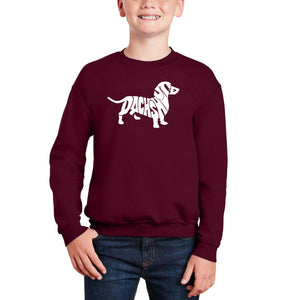 Dachshund - Boy's Word Art Crewneck Sweatshirt