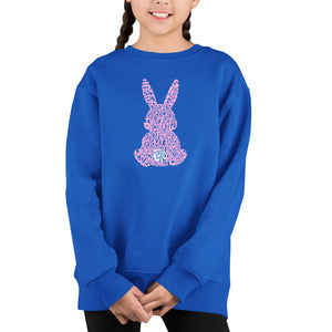 Easter Bunny - Girl's Word Art Crewneck Sweatshirt