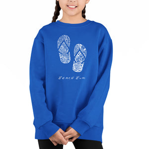 Beach Bum - Girl's Word Art Crewneck Sweatshirt