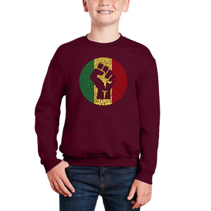 Get Up Stand Up - Boy's Word Art Crewneck Sweatshirt