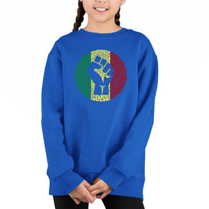Get Up Stand Up - Girl's Word Art Crewneck Sweatshirt