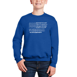 Glory Hallelujah Flag - Boy's Word Art Crewneck Sweatshirt
