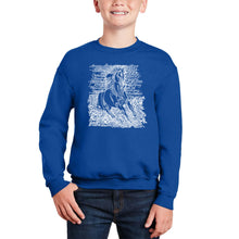 Load image into Gallery viewer, Popular Horse Breeds - Boy&#39;s Word Art Crewneck Sweatshirt