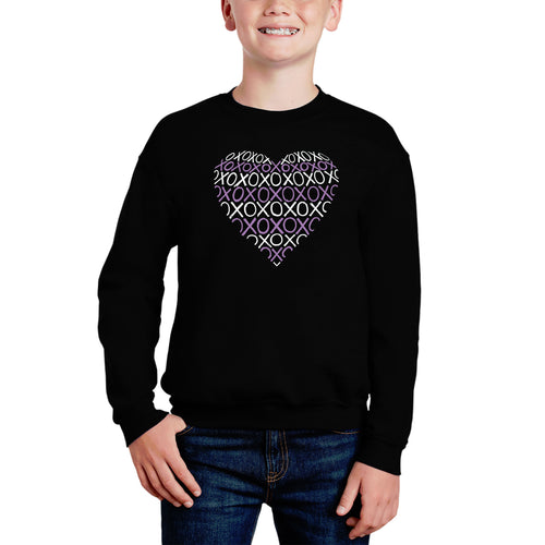 Xoxo Heart - Boy's Word Art Crewneck Sweatshirt