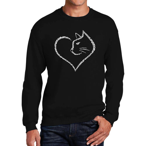Cat Heart - Men's Word Art Crewneck Sweatshirt