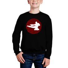 Load image into Gallery viewer, Types Of Martial Arts - Boy&#39;s Word Art Crewneck Sweatshirt