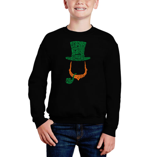 Leprechaun - Boy's Word Art Crewneck Sweatshirt