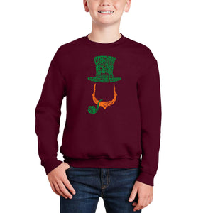 Leprechaun - Boy's Word Art Crewneck Sweatshirt