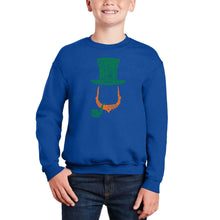 Load image into Gallery viewer, Leprechaun - Boy&#39;s Word Art Crewneck Sweatshirt