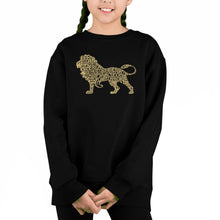 Load image into Gallery viewer, Lion - Girl&#39;s Word Art Crewneck Sweatshirt