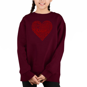 Love Yourself - Girl's Word Art Crewneck Sweatshirt