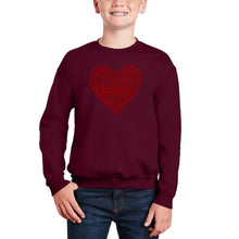 Load image into Gallery viewer, Love Yourself - Boy&#39;s Word Art Crewneck Sweatshirt