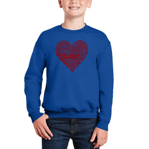 Love Yourself - Boy's Word Art Crewneck Sweatshirt