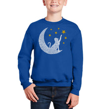 Load image into Gallery viewer, Cat Moon - Boy&#39;s Word Art Crewneck Sweatshirt