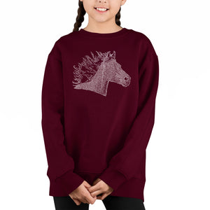 Horse Mane - Girl's Word Art Crewneck Sweatshirt