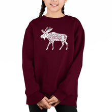 Load image into Gallery viewer, Moose - Girl&#39;s Word Art Crewneck Sweatshirt