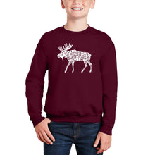 Load image into Gallery viewer, Moose - Boy&#39;s Word Art Crewneck Sweatshirt