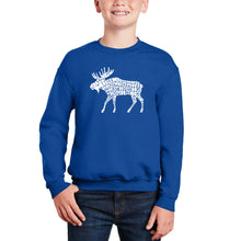 Load image into Gallery viewer, Moose - Boy&#39;s Word Art Crewneck Sweatshirt