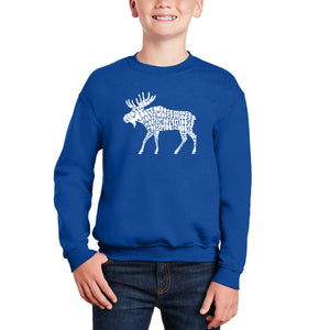 Moose - Boy's Word Art Crewneck Sweatshirt