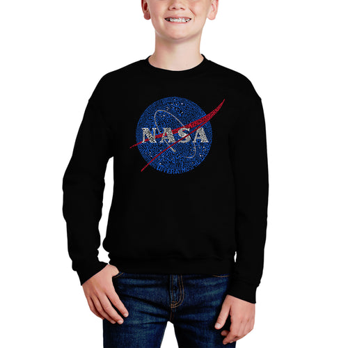 Nasa'S Most Notable Missions - Boy's Word Art Crewneck Sweatshirt