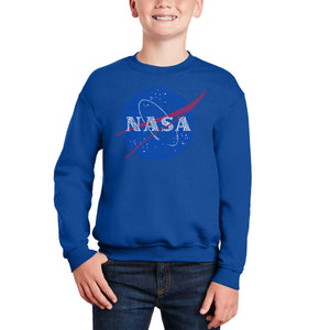 Nasa'S Most Notable Missions - Boy's Word Art Crewneck Sweatshirt