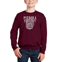 Load image into Gallery viewer, Pitbull Face - Boy&#39;s Word Art Crewneck Sweatshirt